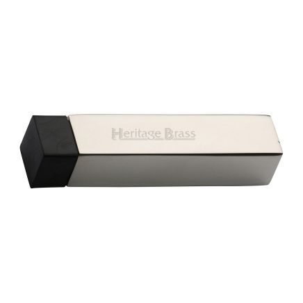 Heritage Brass Door Stop Square Wall Mounted Design Polished Nickel Finish
