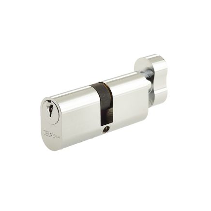 Oval Profile Cylinders & Turns 60mm Polished Chrome - By Frelan Hardware - JL60-OPCTPC