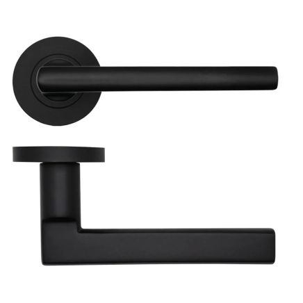 Zoo Hardware Varese Lever on Round Rose - Black