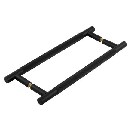 Venice Linear Knurled 300x19mm Black Pull Handle Back to Back - By Frelan Hardware - JV1803MBB2B