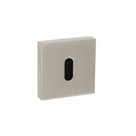 Senza Pari Key Escutcheons on Minimal Square Rose - Satin Nickel (Pair)