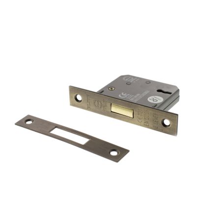 Atlantic 3 Lever Key Deadlock [CE] Keyed Alike 2.5" - Matt Antique Brass
