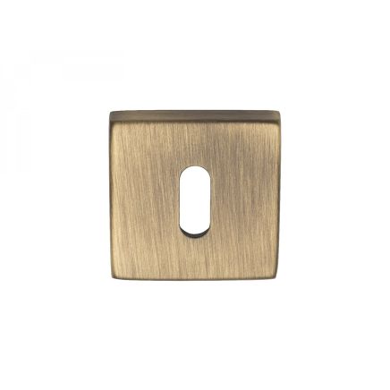Square Standard Key Escutcheon - Antique Brass