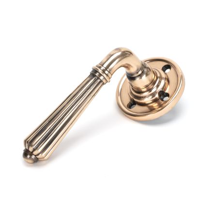Polished Bronze Hinton Lever on Rose Set