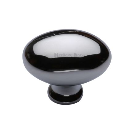 Heritage Brass Cabinet Knob Victorian Oval Design 38mm Polished Chrome finish