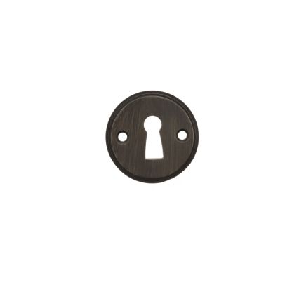 Millhouse Brass Solid Brass Open Key Hole Escutcheons - Urban Dark Bronze