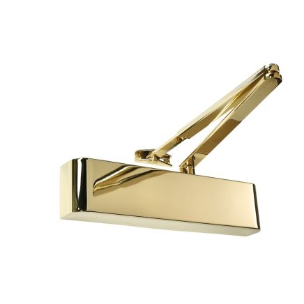 Rutland TS.5204 Door Closer DABC c/w Semi-Radius Cover, Flatbar Armset, Polished Brass