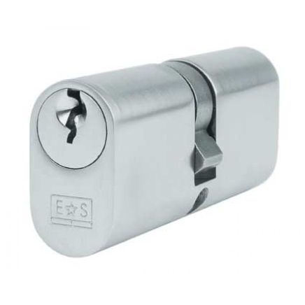 Uk Oval Double Cylinder - Satin Chrome