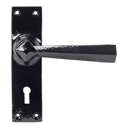 Black Straight Lever Lock Set
