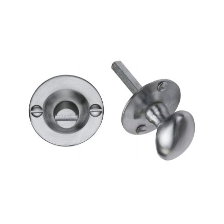 Heritage Brass Oval turn with release Satin Chrome finish