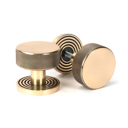 Polished Bronze Brompton Mortice/Rim Knob Set (Beehive)