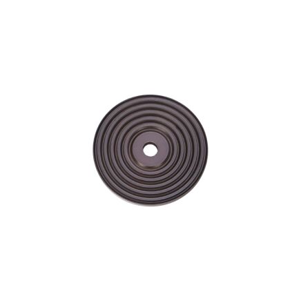 Reeded Round Backplate for Cupboard Knobs Aged Bronze