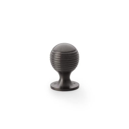 Alexander & Wilks - Caesar Cupboard Knob on Round Rose - Dark Bronze PVD - 25mm