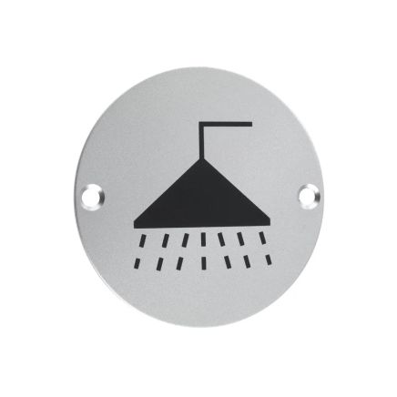 Zoo Hardware Signage - Shower - Satin Aluminium
