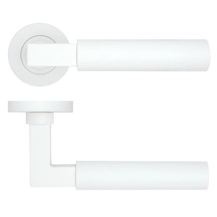 Zoo Hardware Garda Lever on Round Rose - White