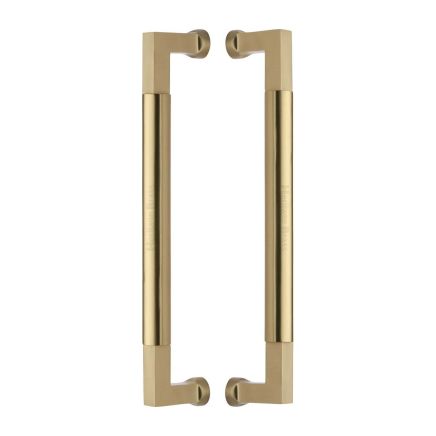 Heritage Brass Door Pull Handle Bauhaus Design 330mm Satin Brass Finish