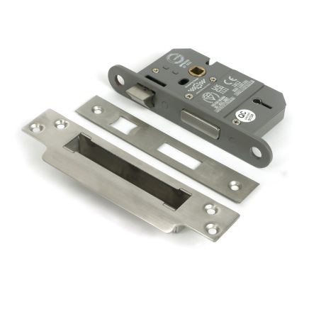 Satin SS 2½" 5 Lever BS Sash Lock KA