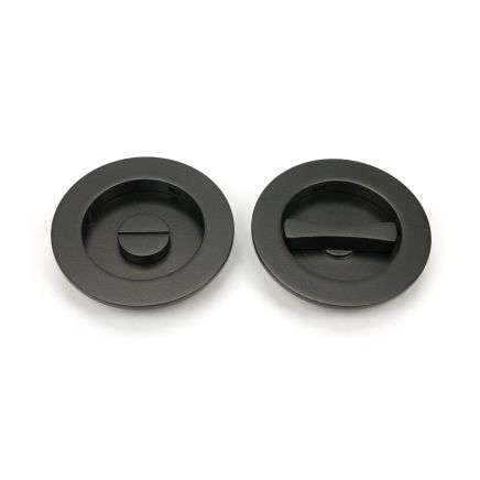 Aged Bronze 75mm Plain Round Pull - Privacy Set