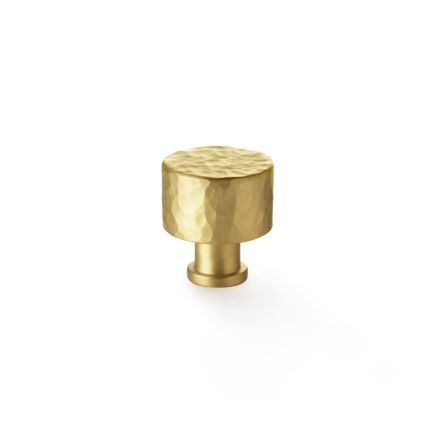 Alexander & Wilks - Leila Hammered Cupboard Knob - Satin Brass - 30mm