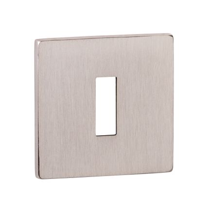 Tupai Rapido 5S Line Key Escutcheons on 5mm Slimline Square Rose - Pearl Nickel