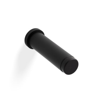 Valli 76 x 20mm - Wall Mounted Plain Doorstop on Rose - Concealed Fix - Matt Black PVD