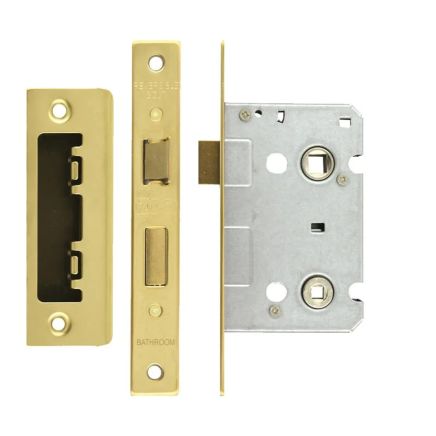 Zoo Hardware Bathroom Lock 2.5" - 57mm c/c - Brass