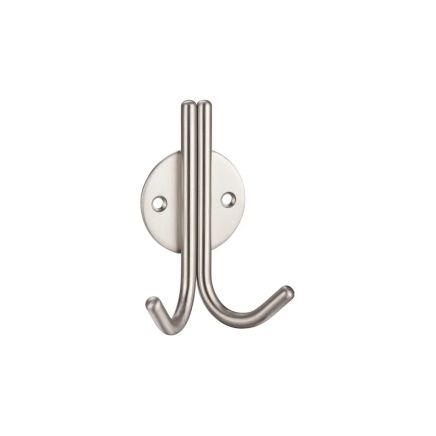Zoo Hardware Double Robe Hook - Satin Stainless