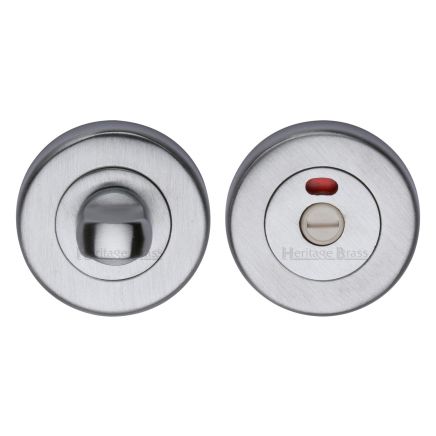 Heritage Brass Indicator Turn & Release for Bathroom Doors Satin Chrome finish