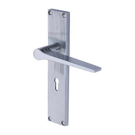 Heritage Brass Gio Reeded Lever Lock Polished Chrome finishUK Design Registration Number 6234527