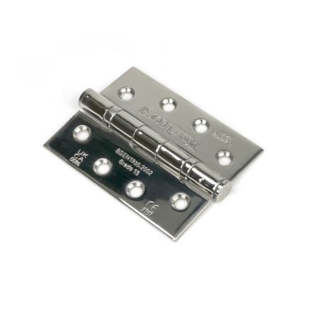 Polished SS 4" Ball Bearing Butt Hinge (pair)