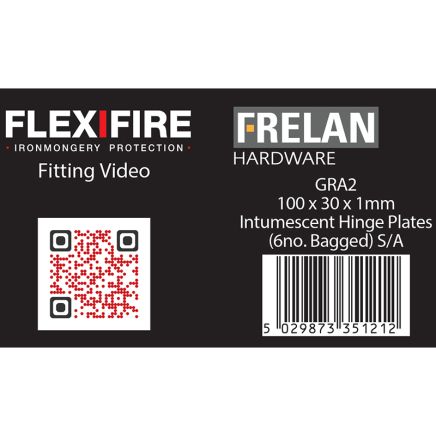 Intumescent Kits for 102mm Square Hinges Pack of Six 1mm 30 Minute - By Frelan Hardware - GRA2