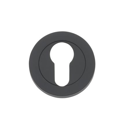 Zoo Hardware Euro profile round escutcheon - Oscuro Matt Black