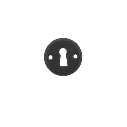 Millhouse Brass Solid Brass Open Key Hole Escutcheons - Matt Black