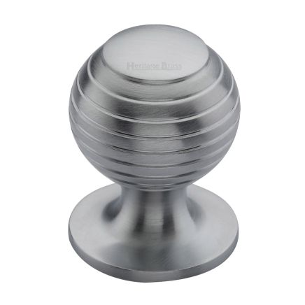 Heritage Brass Cabinet Knob Beehive Design 38mm Satin Chrome finish