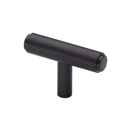 Heritage Brass Cabinet Knob Knurled T-Bar Design 45mm Matt Bronze finish