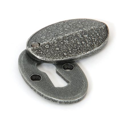 Pewter Oval Escutcheon & Cover