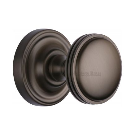 Heritage Brass Mortice Knob on Rose Whitehall Design Matt Bronze finish