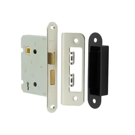 Jedo Kontrax 2 Lever Sashlocks with Radiused Forend & Strike Plate 76mm Nickel Plate - By Frelan Hardware - JL480RNP