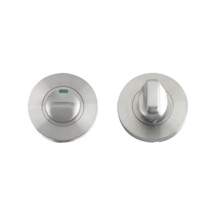 Zoo Hardware Turn and Release complete with escutcheon c/w Indicator and 5mm spindle - 52mm Rose - Grade 304 - Stainless Steel