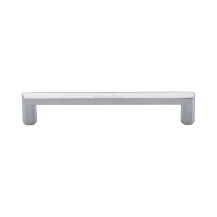 Heritage Brass Cabinet Pull Hex Profile Design 152mm CTC Satin Chrome Finish