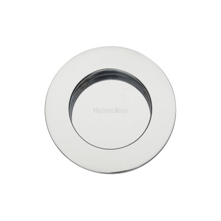 Round Flush Pull Polished Chrome finish