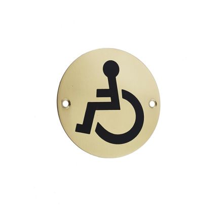 Stainless Steel Disabled Symbol 75mm Polished Brass - By Frelan Hardware - JS104PB