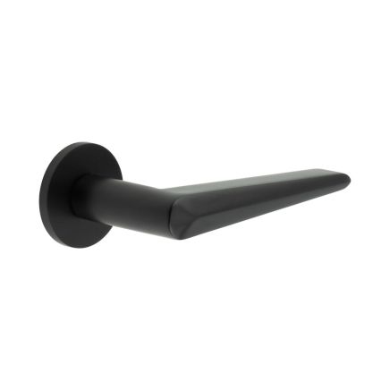 CR-107 Black Sprung Round Rose Door Handle - By Frelan Hardware - CR-107A1MB