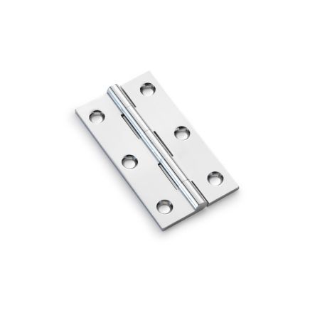 Alexander & Wilks - Heavy Pattern Solid Brass Cabinet Butt Hinge - Polished Chrome - 3"