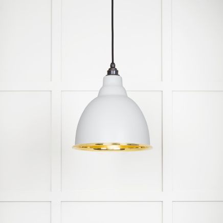 Smooth Brass Brindley Pendant in Flock