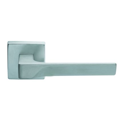 Flash Lever On Square Rose  - Satin Chrome