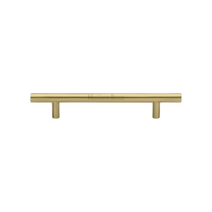 Heritage Brass Cabinet Pull Bar Design 128mm CTC Satin Brass Finish