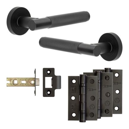 Complete Bari Door Handle Pack - Internal Doors - Black - By Frelan Hardware - JE-D2B-MB