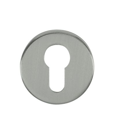 Tupai Rapido CurvaLine Euro Escutcheons on Round Rose - Pearl Nickel