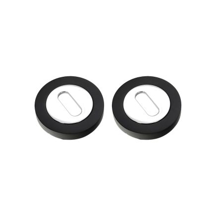 Oval Standard Escutcheon Black/Chrome